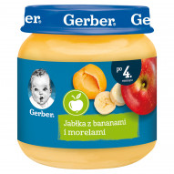 Gerber Jabłka z bananami i morelami po 4. miesiącu 125 g