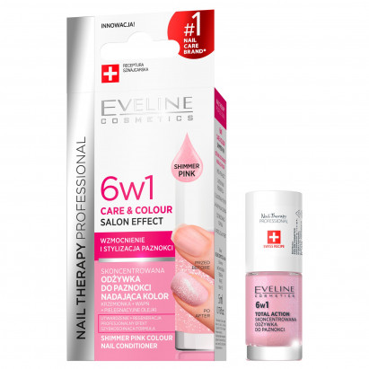 Nail Therapy Professional Odżywka do paznokci nadająca kolor 6w1, Shimmer Pink