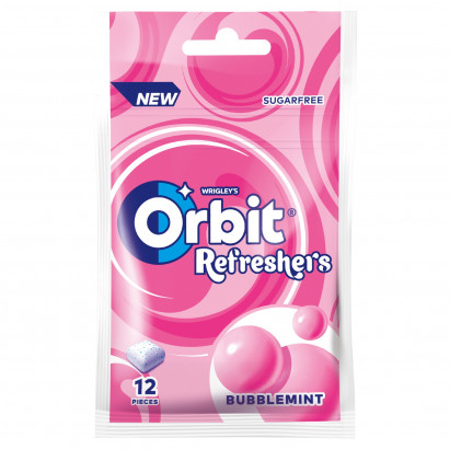 Orbit Refreshers Bubblemint Bezcukrowa guma do żucia 26 g (12 sztuk)