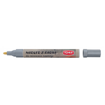 Marker olejowy do renowacji napisów na nagrobkach srebrny