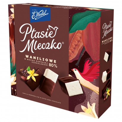 E. Wedel Ptasie mleczko waniliowe w mocno gorzej czekoladzie 80 % 340 g