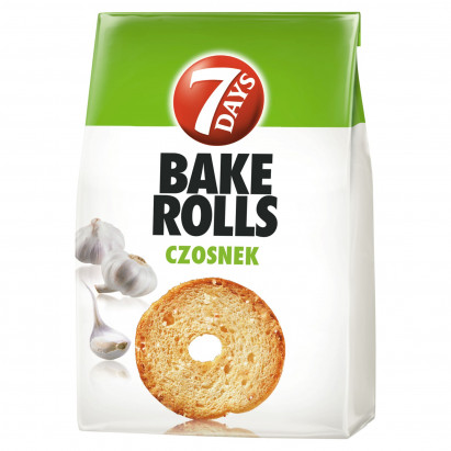 7 Days Bake Rolls Chrupki Chlebowe o smaku czosnku 150 g