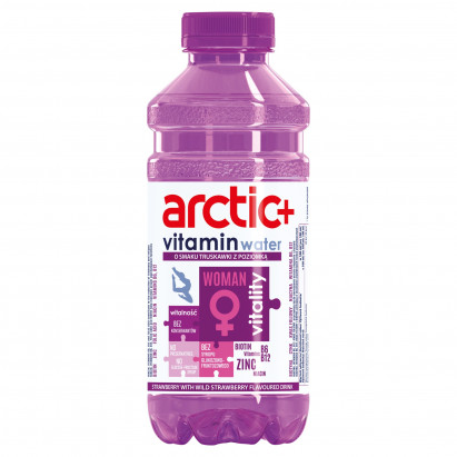 Arctic+ Vitamin Water Napój niegazowany o smaku truskawki z poziomką 600 ml