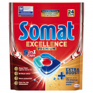 Somat Excellence Premium 5 iw 1 Caps Kapsułki do mycia naczyń w zmywarkach 468 g (24 sztuki)