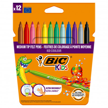 BiC Kids Kid Couleur Pisaki ze średnią końcówką 12 sztuki