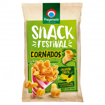 Przysnacki Snack Festival Przekąski kukurydziane o smaku serowym z jalapeno 110 g