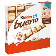 Kinder Bueno White Wafel pokryty białą czekoladą wypełniony nadzieniem 97,5 g (5 sztuk)