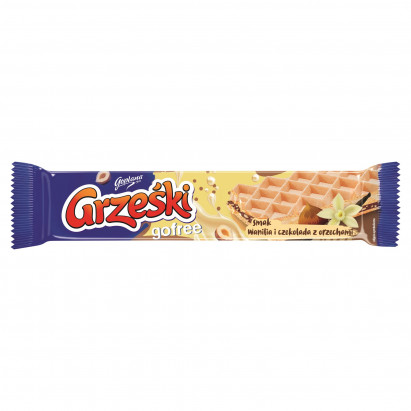 Grześki gofree Wafel smak wanilia i czekolada z orzechami 33 g