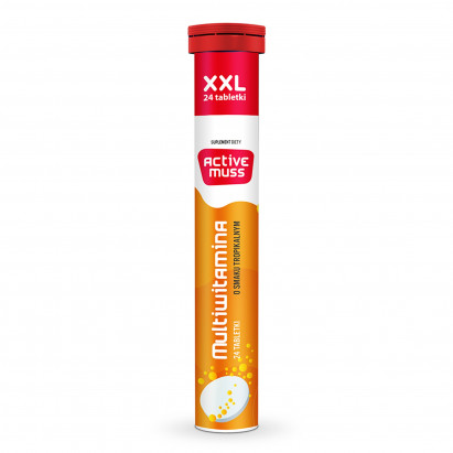 Activemuss XXL Suplement diety multiwitamina o smaku tropikalnym 96 g (24 x 4 g)