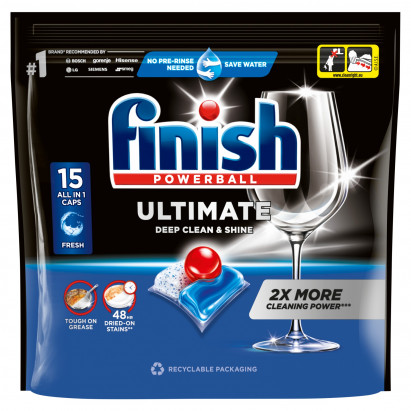 Finish Ultimate Fresh Kapsułki do mycia naczyń w zmywarce 193,5 g (15 sztuk)