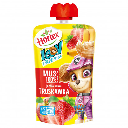 Hortex Leon i Przyjaciele Mus owocowy jabłko banan truskawka 100 g