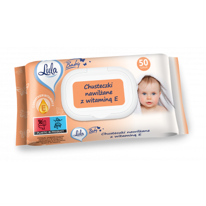 Lula CLICK-TOP Chusteczki nawilżane WITAMINA E 50szt