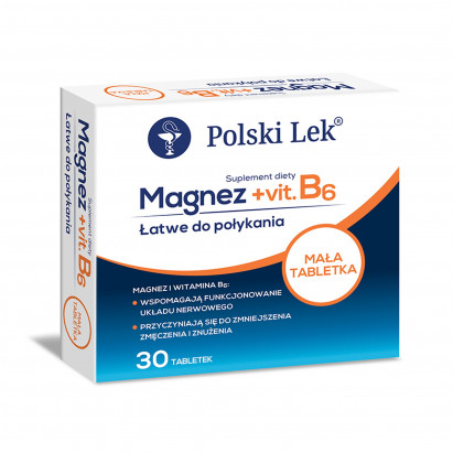 Polski Lek Suplement diety magnez + vit. B₆ 9 g (30 x 0,3 g)