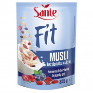 Sante Fit Musli bez dodatku cukru żurawina & borówka & jagody goji 225 g