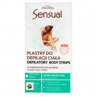 Joanna Sensual Plastry do depilacji ciała skóra wrażliwa 12 sztuk i Tubka z oliwką łagodzącą 10 ml