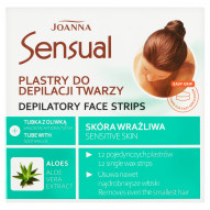 Joanna Sensual Plastry do depilacji twarzy skóra wrażliwa 12 sztuk + Tubka z oliwką łagodzącą 10 ml