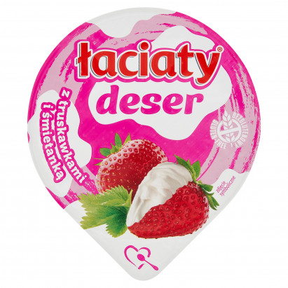 Łaciaty Deser z truskawkami i śmietanką 170 g