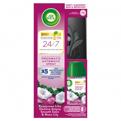 Air Wick Essential Oils Automatyczny odświeżacz powietrza księżycowa lilia otulona satyną 250 ml