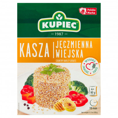 Kupiec Kasza jęczmienna wiejska 320 g (4 x 80 g)