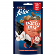 Felix Party Mix Mixed Grill Przekąski o smaku wołowiny kurczaka i łososia 60 g