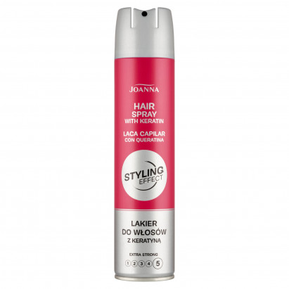Joanna Styling Effect Extra Strong Lakier do włosów z keratyną 250 ml