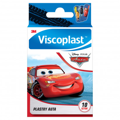 Viscoplast Auta Dekorowane plastry dla dzieci 72 mm x 25 mm 10 sztuk
