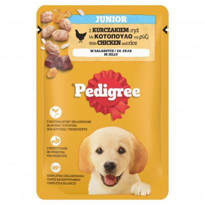 Pedigree Junior Mokra karma dla szczeniąt z kurczakiem i ryż w galaretce 100 g