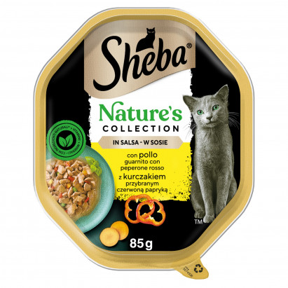 Sheba Nature's Collection Mokra karma dla kotów w sosie z kurczakiem przybranym papryką 85 g