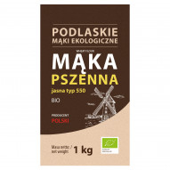 BioLife Podlaskie Mąki Ekologiczne Mąka pszenna jasna typ 550 bio 1 kg