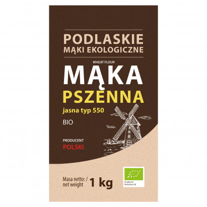 BioLife Podlaskie Mąki Ekologiczne Mąka pszenna jasna typ 550 bio 1 kg