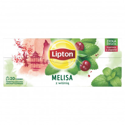 Lipton Herbatka ziołowa aromatyzowana melisa z wiśnią 24 g (20 torebek)