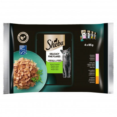 Sheba Delicacy Mokra karma dla dorosłych kotów mix smaków 340 g (4 x 85 g)