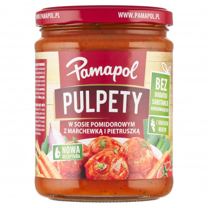 Pamapol Pulpety w sosie pomidorowym z marchewką i pietruszką 500 g