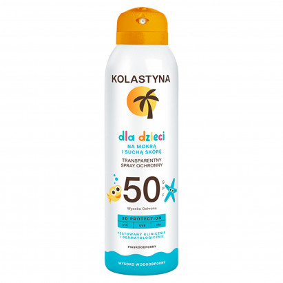 Kolastyna Transparentny spray ochronny dla dzieci na mokrą i suchą skórę SPF 50 150 ml