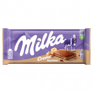 Milka Creme Czekolada mleczna z nadzieniem z orzechów laskowych 85 g