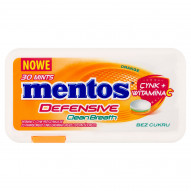 Mentos Defensive CleanBreath Orange Odświeżające pastylki bez cukru 21 g