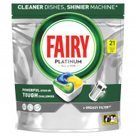 Fairy Platinum Cytryna Kapsułki do zmywarki All In One, 21 tabletek