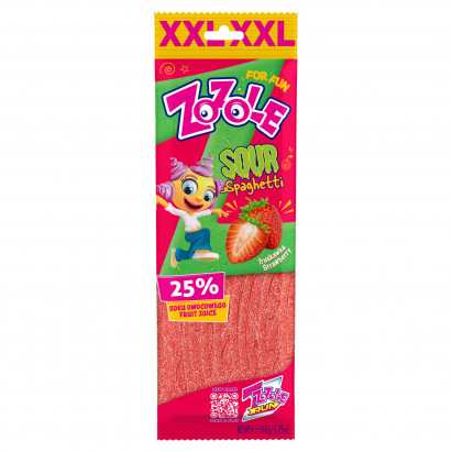 Zozole Sour Spaghetti Żelki o smaku truskawkowym 145 g