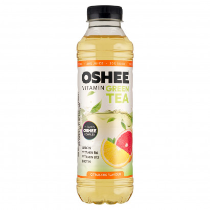 Oshee Vitamin Green Tea Niegazowany napój herbaciany o smaku owoców cytrusowych 555 ml
