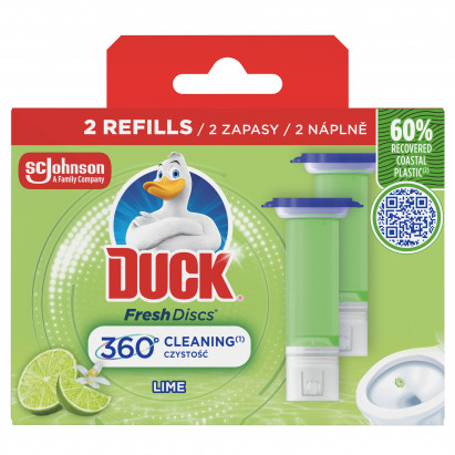 Duck Fresh Discs Żelowy krążek do toalety o zapachu limonkowym 72 ml (2 x 36 ml)