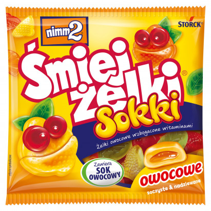 nimm2 Śmiejżelki Sokki Żelki owocowe wzbogacone witaminami 90 g