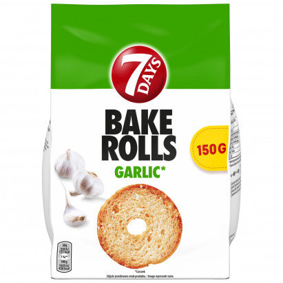 7 Days Bake Rolls Chrupki chlebowe z czosnkiem suszonym 150 g