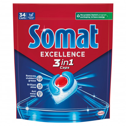 Somat Excellence Kapsułki do zmywarki 3w1 615,4 g (34 sztuki)