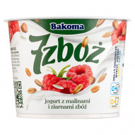 Bakoma 7 zbóż Jogurt z malinami i ziarnami zbóż 300 g