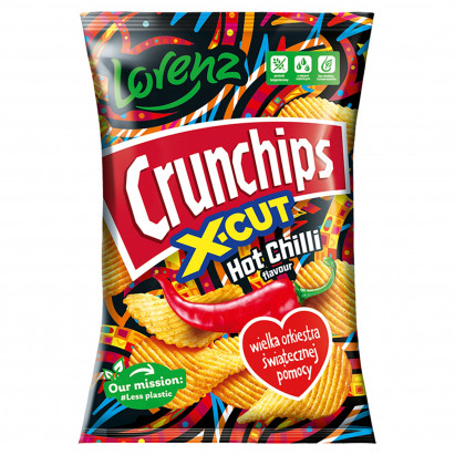 Crunchips X-Cut Chipsy ziemniaczane o smaku chilii 130 g
