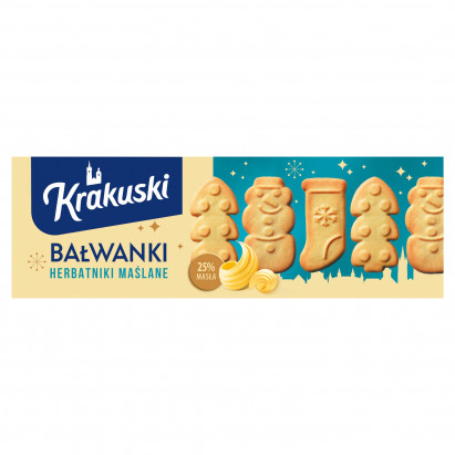 Krakuski Bałwanki Herbatniki maślane 125 g