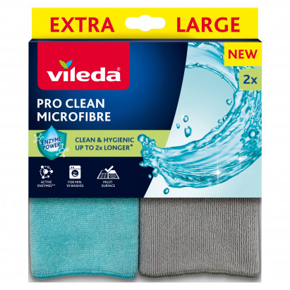 Vileda Pro Clean Ściereczka z mikrofibry z enzymami 2 sztuki