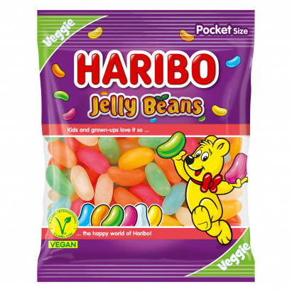 Haribo Jelly Beans Draże cukrowe z żelowym nadzieniem 80 g 