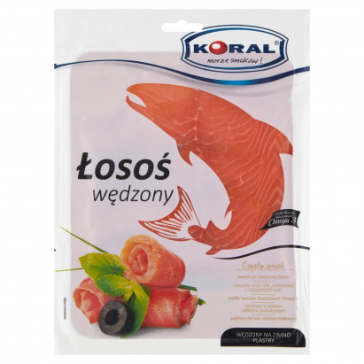 Koral Łosoś wędzony na zimno plastry 100 g