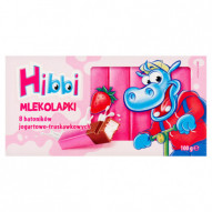 Hibbi Mlekoladki Batoniki jogurtowo-truskawkowe 100 g (8 sztuk)